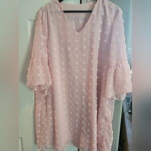 New Pink Chiffon Mini Dress